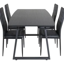 Ruokailuryhmä Venture Home, jatkettava Inca-pöytä + 4 Slim High-tuolia, keinonahka