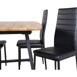 Ruokailuryhmä Venture Home, jatkettava Inca-pöytä + 4 Slim High-tuolia, keinonahka