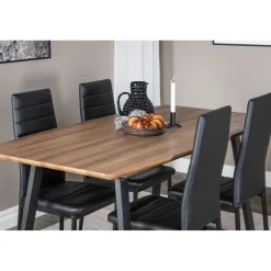 Ruokailuryhmä Venture Home, jatkettava Inca-pöytä + 4 Slim High-tuolia, keinonahka