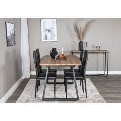 Ruokailuryhmä Venture Home, jatkettava Inca-pöytä + 4 Slim High-tuolia, keinonahka