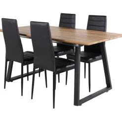 Ruokailuryhmä Venture Home, jatkettava Inca-pöytä + 4 Slim High-tuolia, keinonahka