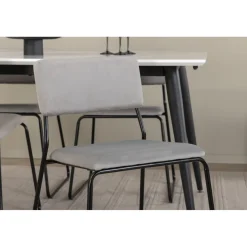 Ruokailuryhmä Venture Home, jatkettava Jimmy-pöytä + 4 Kenth-tuolia, sametti