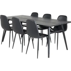 Ruokailuryhmä Venture Home, Sleek-ruokapöytä + 6 Polar-tuolia