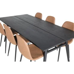 Ruokailuryhmä Venture Home, Sleek-ruokapöytä + 6 Polar-tuolia