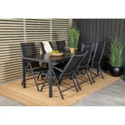 Ruokailuryhmä Venture Home, 205x90cm Break-pöytä + 6 Break-säätötuolia