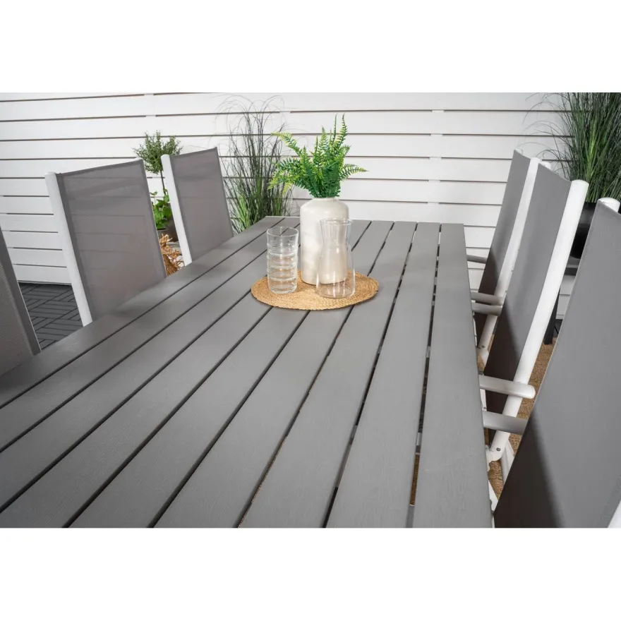 Ruokailuryhmä Venture Home, 205x90cm Break-pöytä + 6 Break-säätötuolia