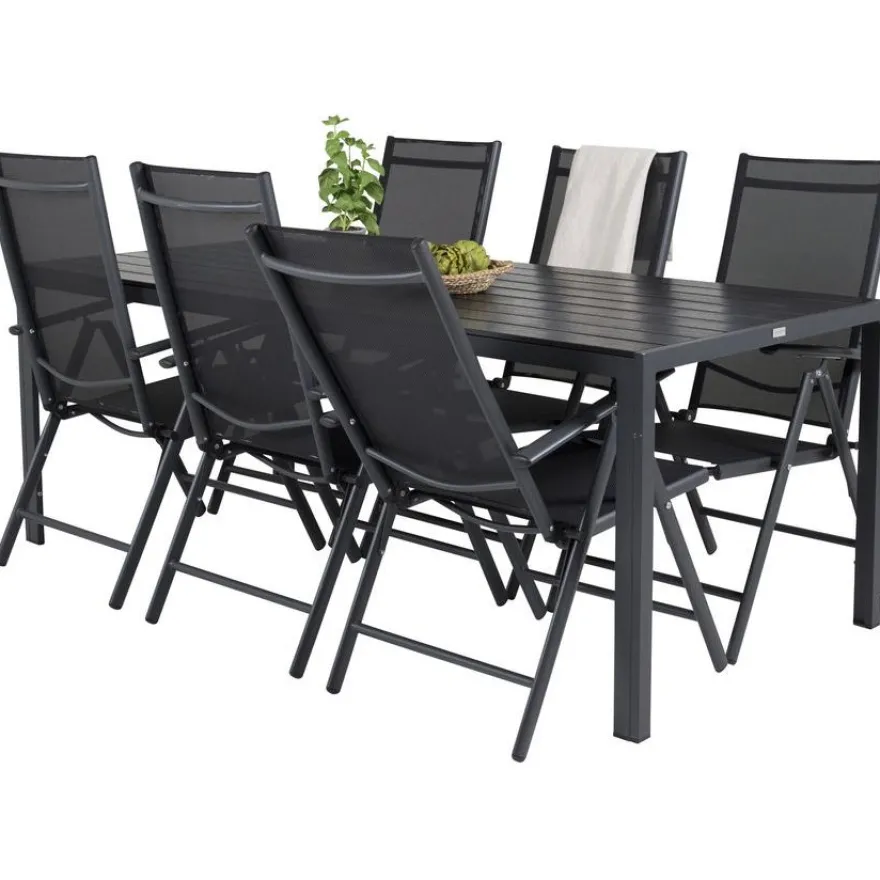 Ruokailuryhmä Venture Home, 205x90cm Break-pöytä + 6 Break-säätötuolia