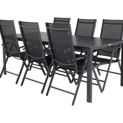 Ruokailuryhmä Venture Home, 205x90cm Break-pöytä + 6 Break-säätötuolia
