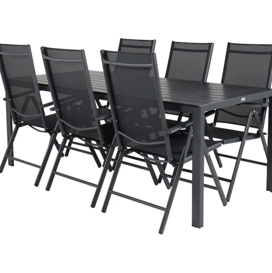 Ruokailuryhmä Venture Home, 205x90cm Break-pöytä + 6 Break-säätötuolia