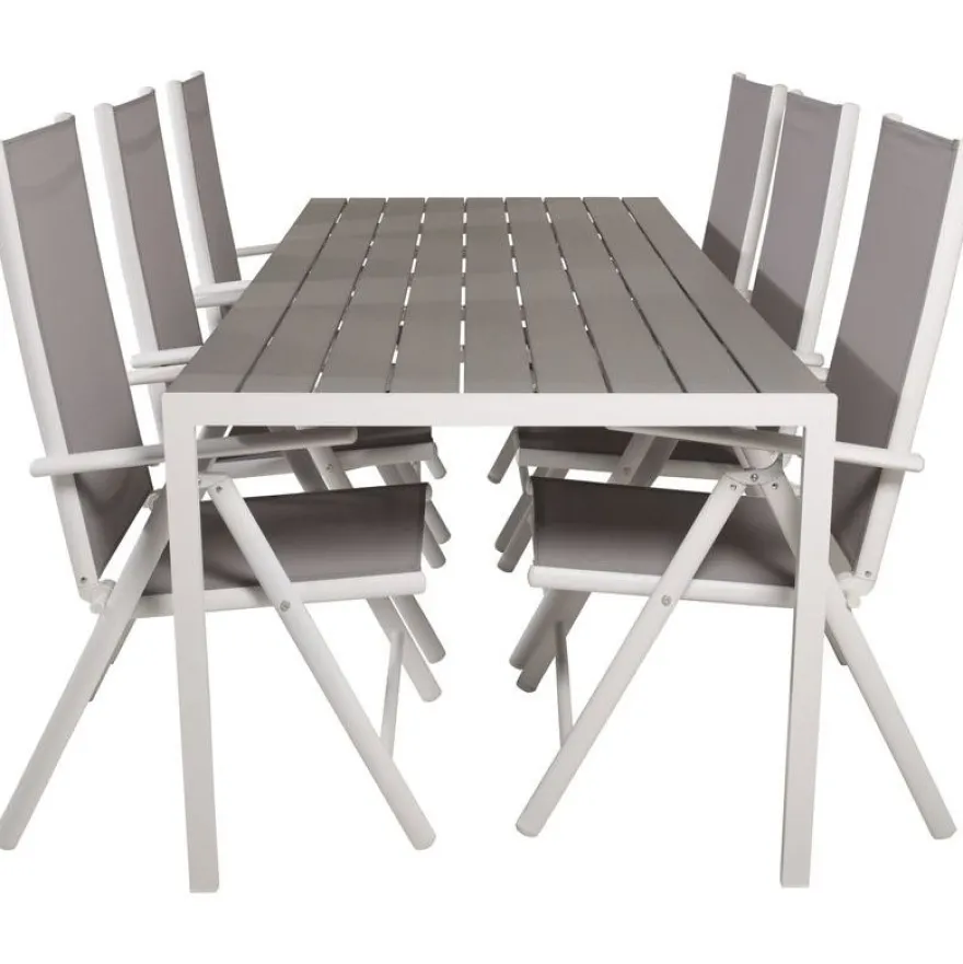 Ruokailuryhmä Venture Home, 205x90cm Break-pöytä + 6 Break-säätötuolia