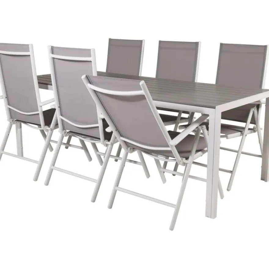 Ruokailuryhmä Venture Home, 205x90cm Break-pöytä + 6 Break-säätötuolia