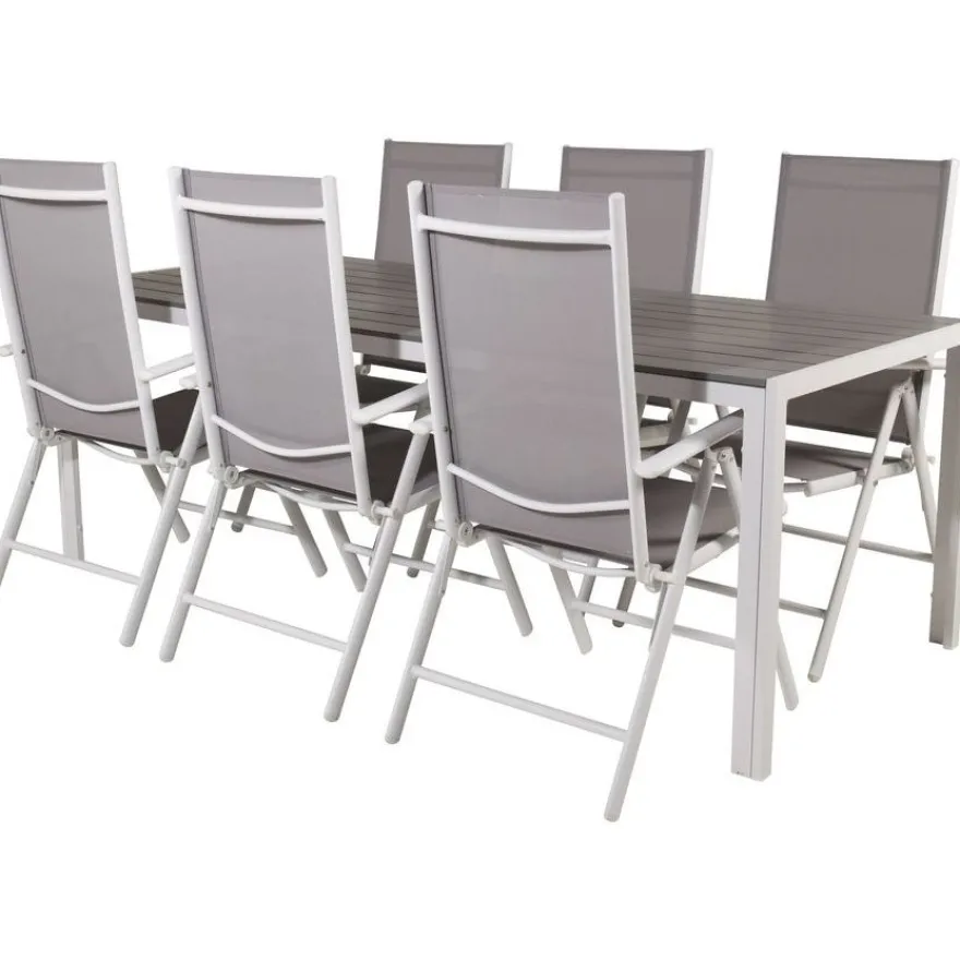Ruokailuryhmä Venture Home, 205x90cm Break-pöytä + 6 Break-säätötuolia