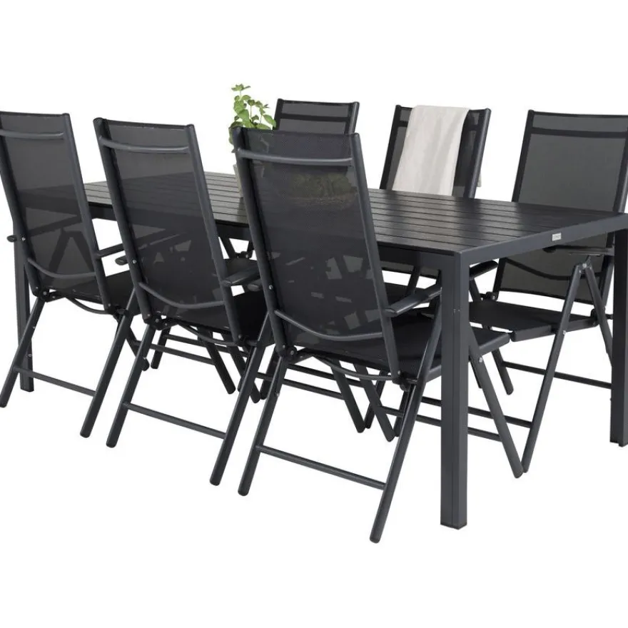 Ruokailuryhmä Venture Home, 205x90cm Break-pöytä + 6 Break-säätötuolia