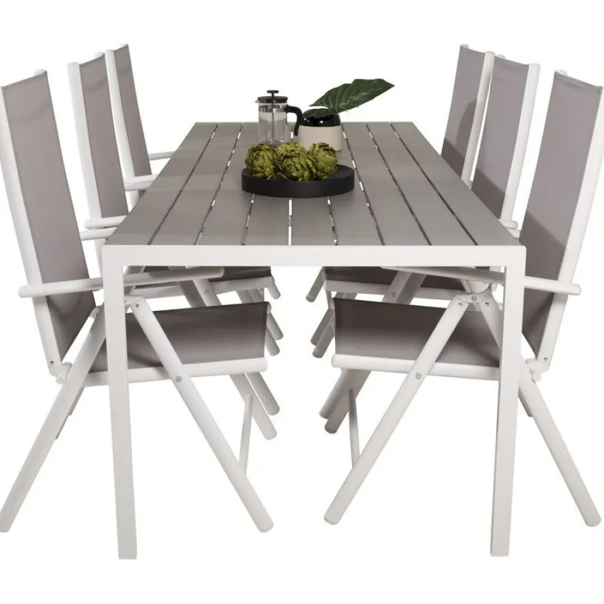 Ruokailuryhmä Venture Home, 205x90cm Break-pöytä + 6 Break-säätötuolia