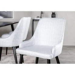 Ruokailuryhmä Venture Home, 180x90cm Dipp-pöytä + 6 harmaata Plaza-tuolia