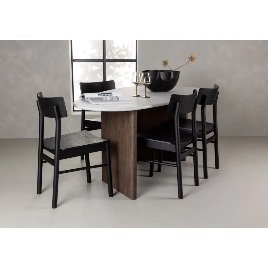Ruokailuryhmä Venture Home, 180x90cm Grönvik-pöytä + 4 Montros-tuolia