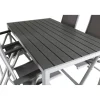 Ruokailuryhmä Venture Home, 150x90cm harmaa/valkoinen Break-pöytä + 4 harmaa/valkoista Albany-taittotuolia