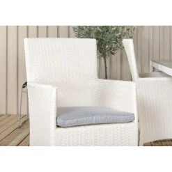 Ruokailuryhmä Venture Home, 150x90cm harmaa/valkoinen Break-pöytä + 4 valkoista Malin-tuolia