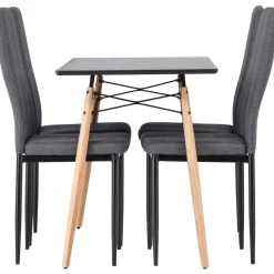 Ruokailuryhmä Venture Home, 120x60cm musta Danburi + 4 tummanharmaata Petra-tuolia