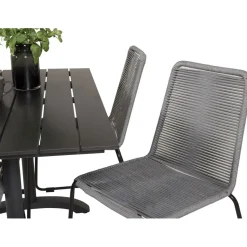 Ruokailuryhmä Venture Home, 120x70cm musta Denver-pöytä + 4 Lindos-tuolia