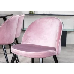 Ruokailuryhmä Venture Home, 180x90cm musta Dipp-pöytä + 6 Velvet-tuolia, sametti