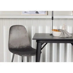 Ruokailuryhmä Venture Home, 80x80cm musta Tempe-pöytä + 2 vaaleanharmaata Eva-tuolia