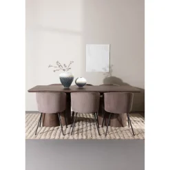 Ruokailuryhmä Venture Home, 210x100cm Olivia-pöytä + 6 Berit-tuolia, vakosametti, eri värejä