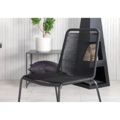 Ruokailuryhmä Venture Home, 200x100cm ruskea/musta Paola-pöytä + 6 pinottavaa Lindos-tuolia