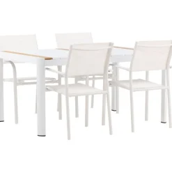 Ruokailuryhmä Venture Home, 150x100cm Togo-pöytä + 4 pinottavaa Santorini-tuolia