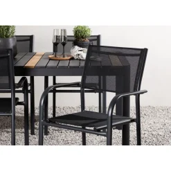 Ruokailuryhmä Venture Home, 150x100cm Togo-pöytä + 4 pinottavaa Santorini-tuolia