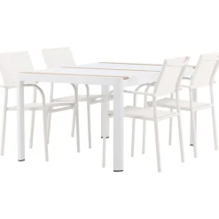 Ruokailuryhmä Venture Home, 150x100cm Togo-pöytä + 4 pinottavaa Santorini-tuolia