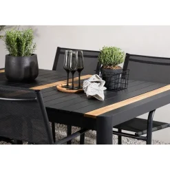 Ruokailuryhmä Venture Home, 150x100cm Togo-pöytä + 4 pinottavaa Santorini-tuolia