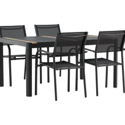 Ruokailuryhmä Venture Home, 150x100cm Togo-pöytä + 4 pinottavaa Santorini-tuolia