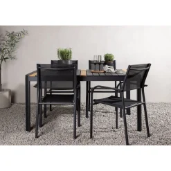 Ruokailuryhmä Venture Home, 150x100cm Togo-pöytä + 4 pinottavaa Santorini-tuolia