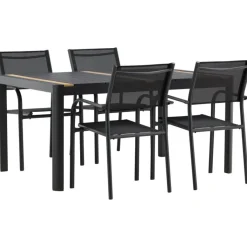 Ruokailuryhmä Venture Home, 150x100cm Togo-pöytä + 4 pinottavaa Santorini-tuolia