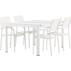 Ruokailuryhmä Venture Home, 150x100cm Togo-pöytä + 4 pinottavaa Santorini-tuolia