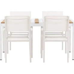 Ruokailuryhmä Venture Home, 150x100cm Togo-pöytä + 4 pinottavaa Santorini-tuolia