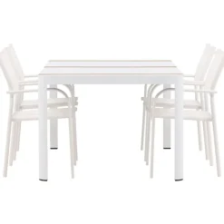Ruokailuryhmä Venture Home, 150x100cm Togo-pöytä + 4 pinottavaa Santorini-tuolia