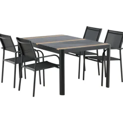 Ruokailuryhmä Venture Home, 150x100cm Togo-pöytä + 4 pinottavaa Santorini-tuolia