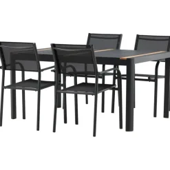 Ruokailuryhmä Venture Home, 150x100cm Togo-pöytä + 4 pinottavaa Santorini-tuolia