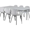 Ruokailuryhmä Venture Home, 180x90cm valkoinen Polar-pöytä + 6 valkoista Arctic-tuolia