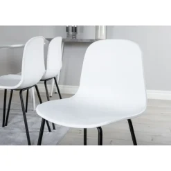 Ruokailuryhmä Venture Home, 180x90cm valkoinen Polar-pöytä + 6 valkoista Arctic-tuolia