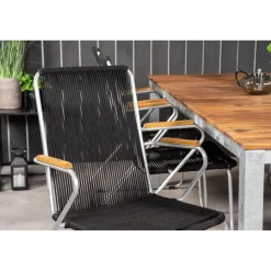 Ruokailuryhmä Venture Home, 200x100cm Zenia-pöytä + 6 Bois-tuolia