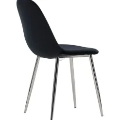 Ruokapöydän tuoli Venture Home Polar Velvet, musta/kromi