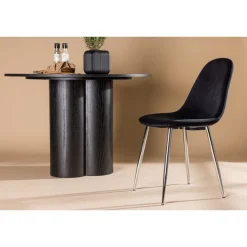 Ruokapöydän tuoli Venture Home Polar Velvet, musta/kromi