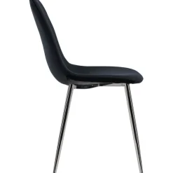 Ruokapöydän tuoli Venture Home Polar Velvet, musta/kromi