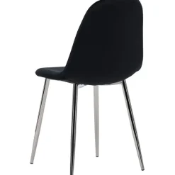 Ruokapöydän tuoli Venture Home Polar Velvet, musta/kromi