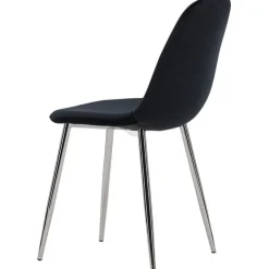 Ruokapöydän tuoli Venture Home Polar Velvet, musta/kromi