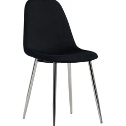 Ruokapöydän tuoli Venture Home Polar Velvet, musta/kromi