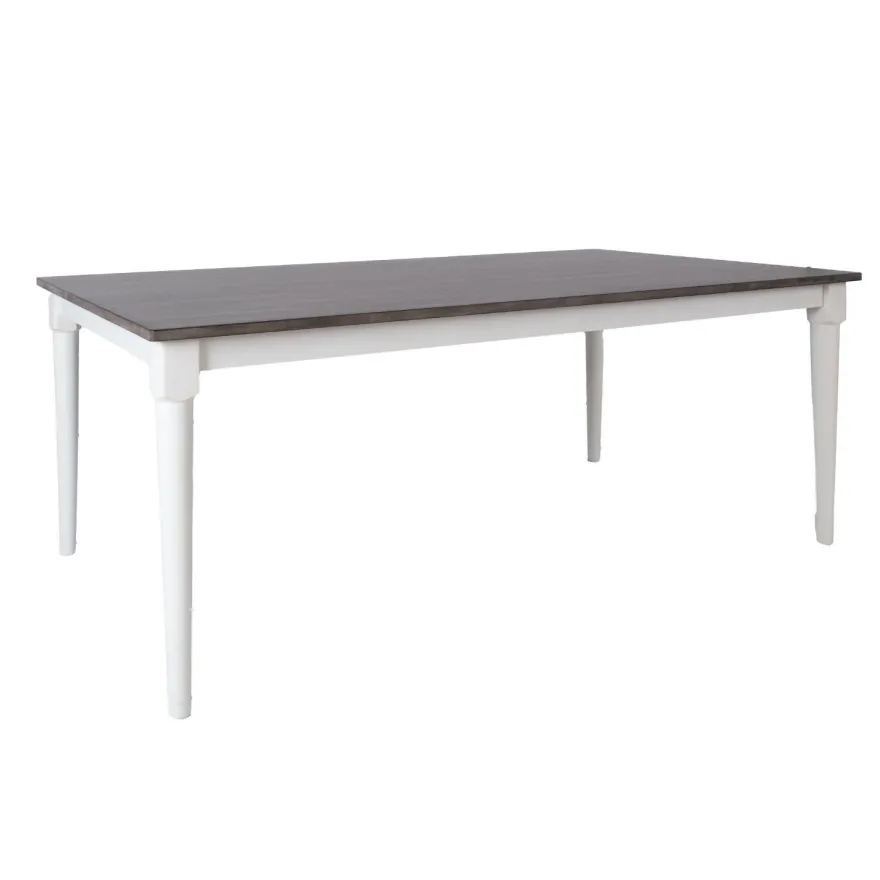 Ruokapöytä Home4You Janelle 183x91cm, harmaa/valkoinen
